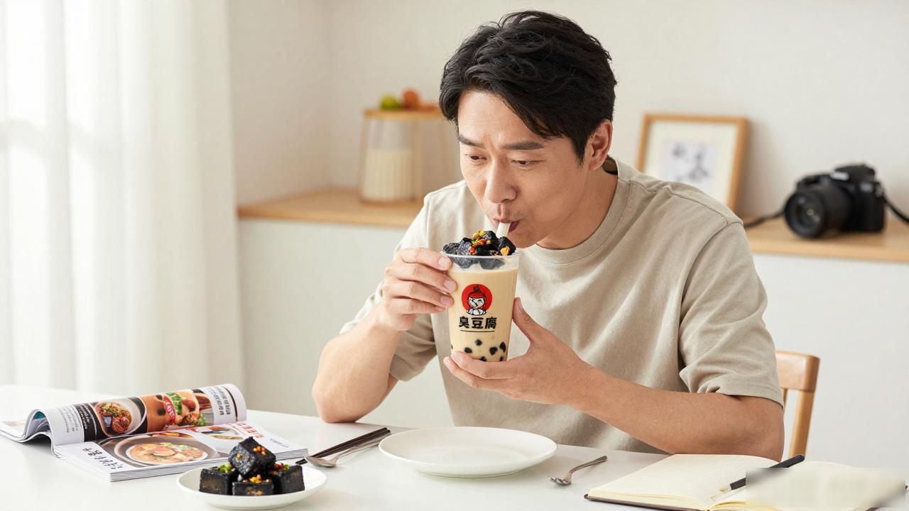 朋友老王是个资深吃货博主，最近在琢磨怎么把那些被骂翻天的网红黑暗料理写出花来